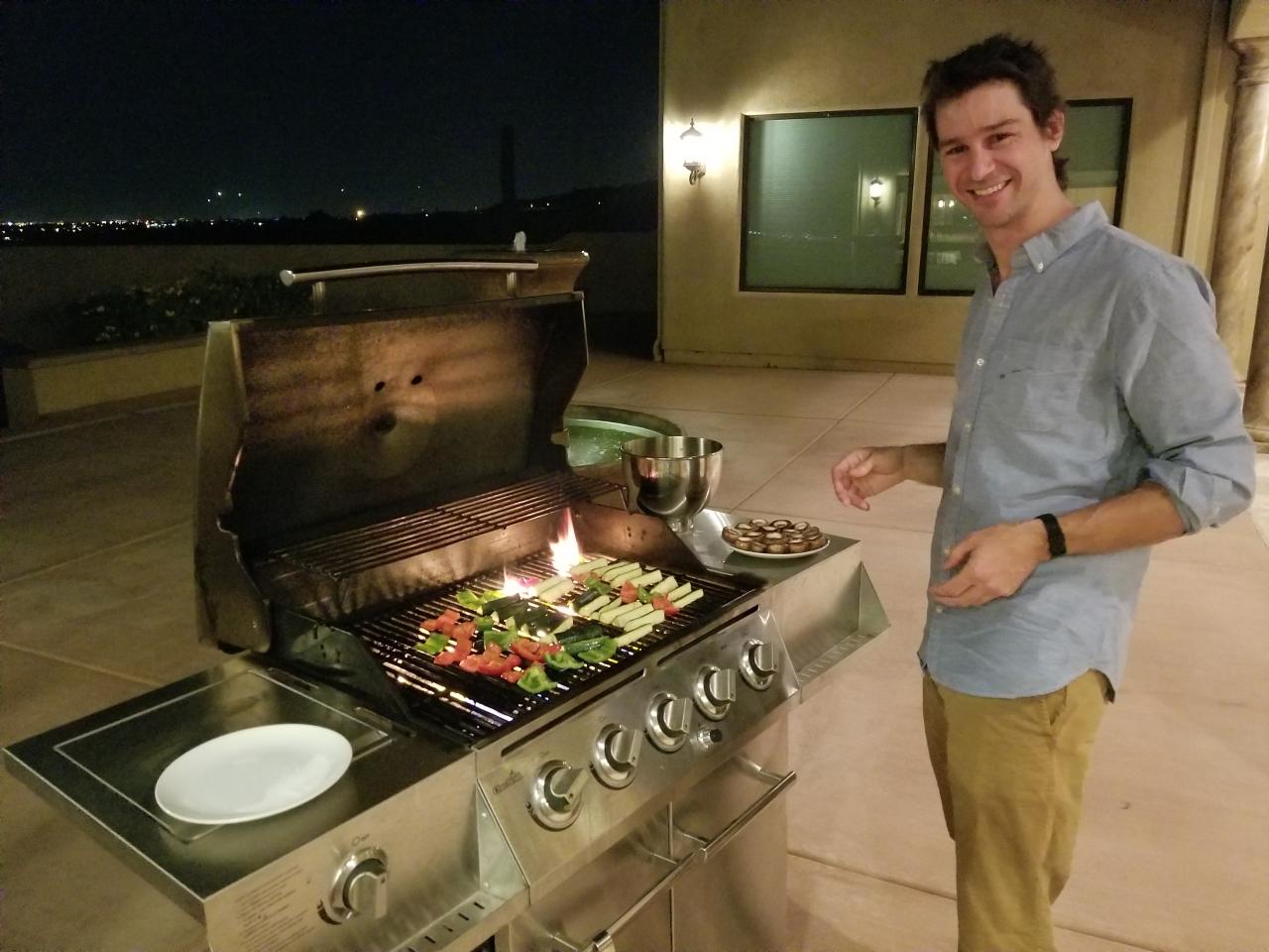 Mike at the grill