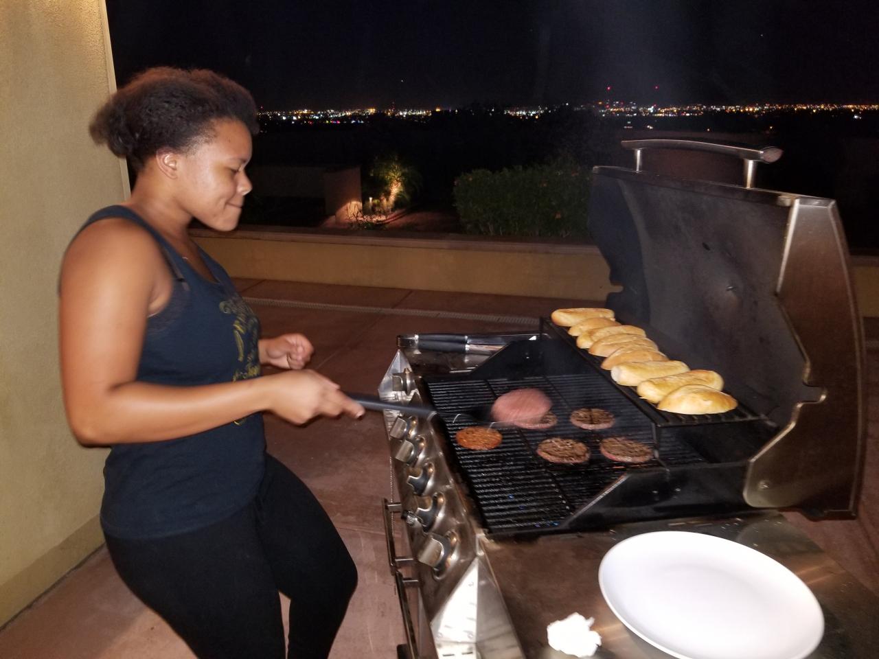 Ashley at the grill